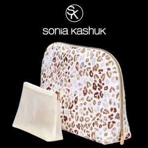 Sonia Kashuk Animal Print Dome  Zipper Case Plus Small Mesh Zipper Bag